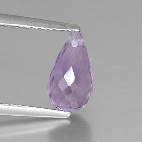 Amatista violeta natural de 1,38 ct, briolette, VS