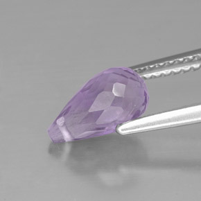 Amatista violeta natural de 1,38 ct, briolette, VS