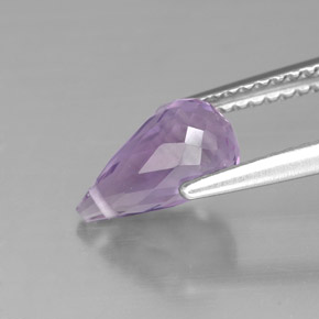 Amatista violeta natural de 1,40 ct, briolette, VVS-VS