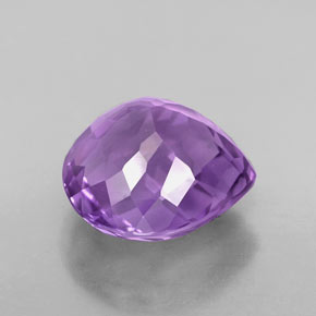 Amatista violeta natural de 4,84 ct, en forma de pera, VVS