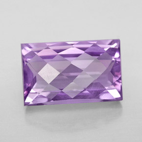 Amatista violeta natural de 5,78 ct, baguette, VVS-VS