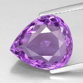 Amatista violeta natural de 6,22 ct, en forma de pera, VVS