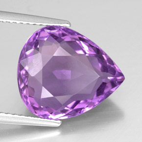 Amatista violeta natural de 6,22 ct, en forma de pera, VVS