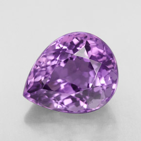 Amatista violeta natural de 6,85 ct, en forma de pera, VVS