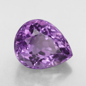 Amatista violeta natural de 6,85 ct, en forma de pera, VVS