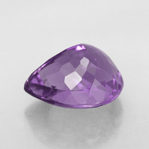 Amatista violeta natural de 6,85 ct, en forma de pera, VVS
