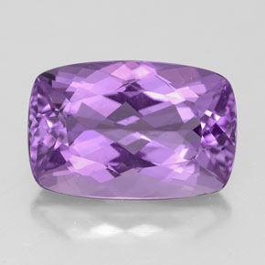 Amatista violeta natural de 4,93 ct, corte cojín, VVS