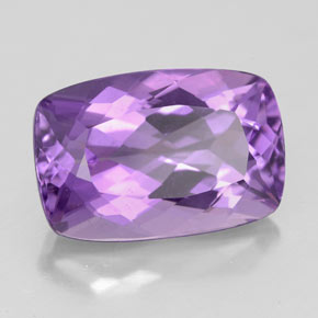 Amatista violeta natural de 4,93 ct, corte cojín, VVS