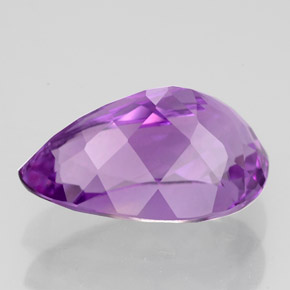 Amatista violeta natural de 4,77 ct, en forma de pera, VVS
