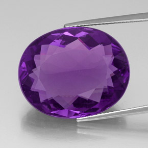 Amatista violeta natural de 30,82 ct, corte óvalo, VVS