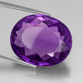 Amatista violeta natural de 30,82 ct, corte óvalo, VVS