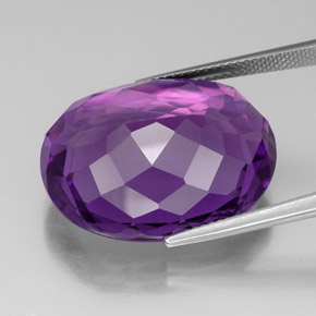 Amatista violeta natural de 30,82 ct, corte óvalo, VVS