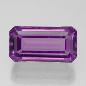 Amatista Violeta natural de 7.51 ct, corte esmeralda, VS