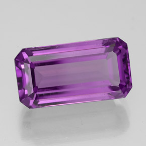 Amatista Violeta natural de 7.51 ct, corte esmeralda, VS