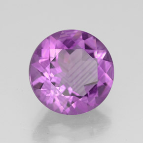 Amatista violeta natural de 3,25 ct, corte redondo, VS