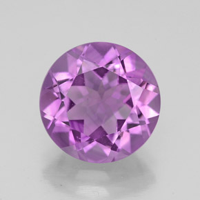Amatista violeta natural de 3,32 ct, corte redondo, VS