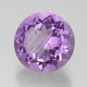 Amatista violeta natural de 4,43 ct, corte redondo, VS