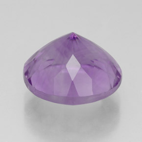Amatista violeta natural de 4,43 ct, corte redondo, VS