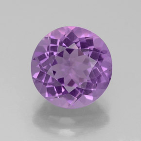 Amatista violeta natural de 2,68 ct, corte redondo, VS