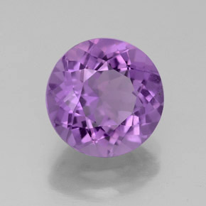 Amatista violeta natural de 2,68 ct, corte redondo, VS