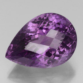 Amatista violeta natural de 27,20 ct, en forma de pera, VVS