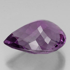Amatista violeta natural de 27,20 ct, en forma de pera, VVS