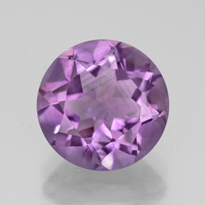 Amatista violeta natural de 3,38 ct, corte redondo, VS