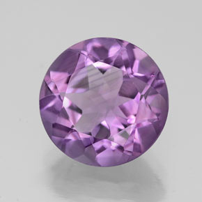 Amatista violeta natural de 3,38 ct, corte redondo, VS