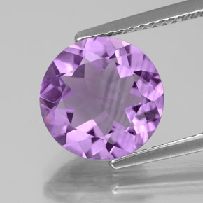 Amatista violeta natural de 3,00 ct, corte redondo, VS