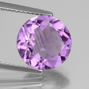 Amatista violeta natural de 3,00 ct, corte redondo, VS