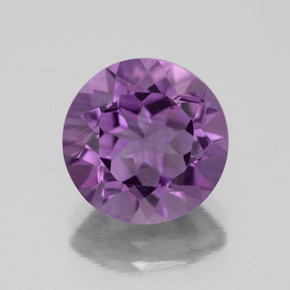 Amatista violeta natural de 3,19 ct, corte redondo, VS