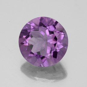 Amatista violeta natural de 3,19 ct, corte redondo, VS