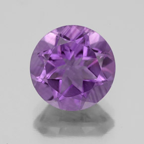 Amatista violeta natural de 3,60 ct, corte redondo, VS