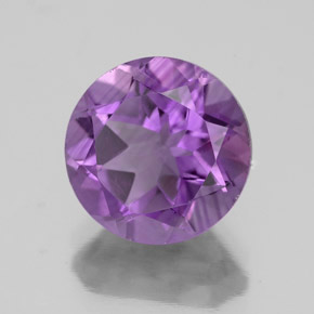 Amatista violeta natural de 3,60 ct, corte redondo, VS