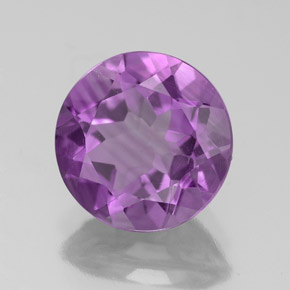 Amatista violeta natural de 2,88 ct, corte redondo, VS