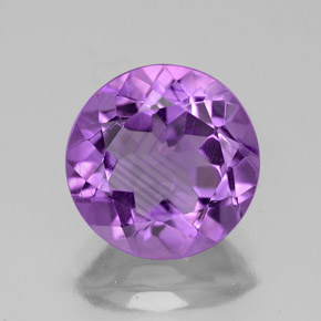 Amatista violeta natural de 2,90 ct, corte redondo, VVS-VS