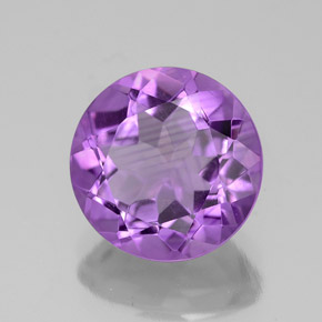 Amatista violeta natural de 2,90 ct, corte redondo, VVS-VS