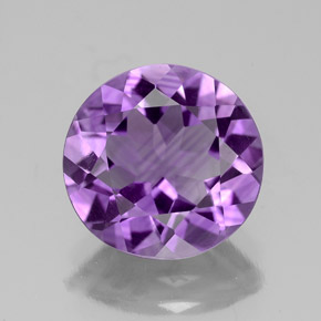 Amatista violeta natural de 2,87 ct, corte redondo, VVS-VS