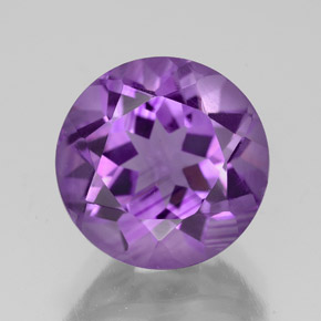 Amatista violeta natural de 3,69 ct, corte redondo, VVS-VS