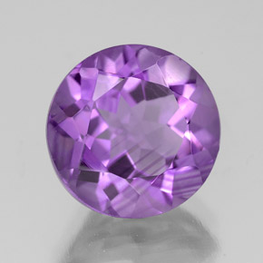 Amatista violeta natural de 3,69 ct, corte redondo, VVS-VS