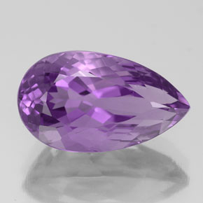 Amatista violeta natural de 4,46 ct, en forma de pera, VS