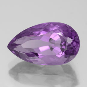 Amatista violeta natural de 4,46 ct, en forma de pera, VS