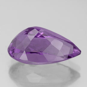 Amatista violeta natural de 4,46 ct, en forma de pera, VS