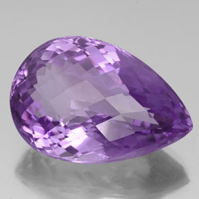 Amatista violeta natural de 57,89 ct, en forma de pera, VS