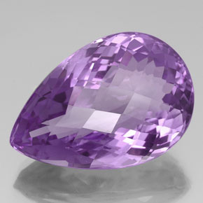 Amatista violeta natural de 57,89 ct, en forma de pera, VS