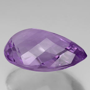 Amatista violeta natural de 57,89 ct, en forma de pera, VS