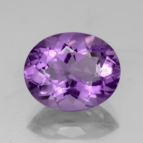 Amatista violeta natural de 3,96 ct, corte óvalo, VS