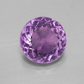 Amatista violeta natural de 3,31 ct, corte redondo, VVS