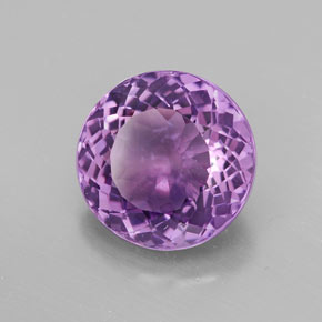 Amatista violeta natural de 3,31 ct, corte redondo, VVS