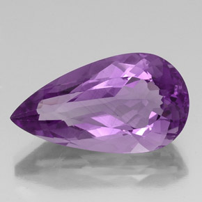 Amatista violeta natural de 20,93 ct, en forma de pera, VS
